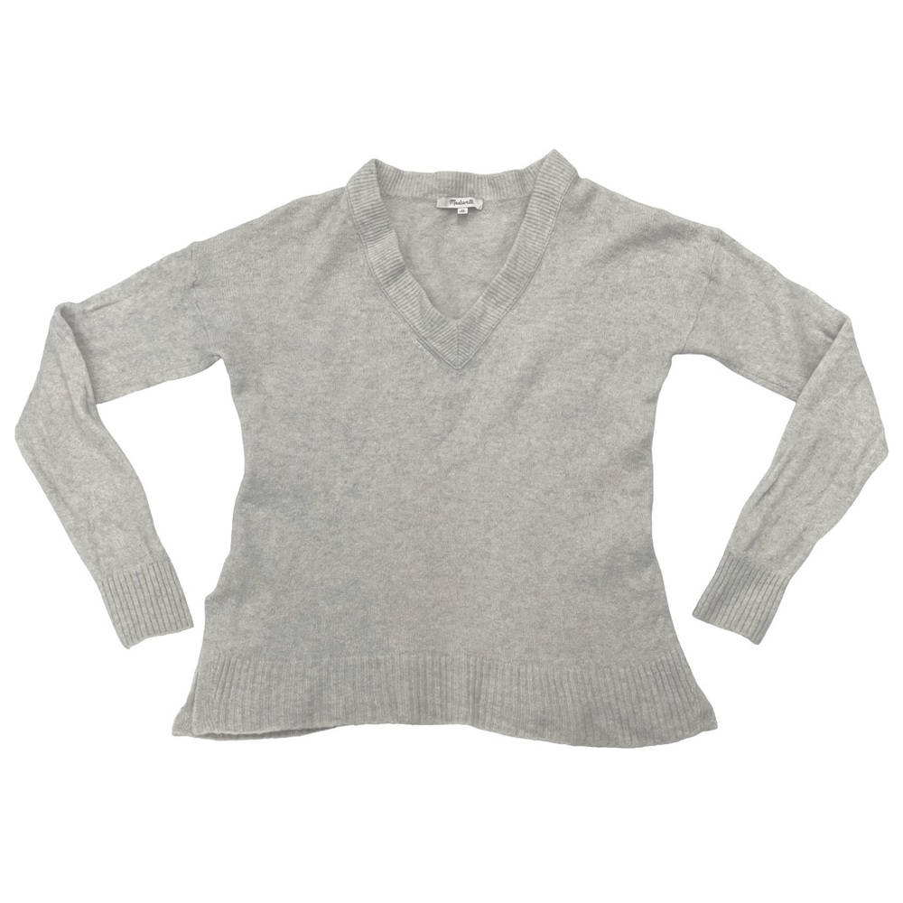Madewell Bartlett V-Neck Pullover Sweater Wool Alpaca Blend Ma734 Gray Sz Small